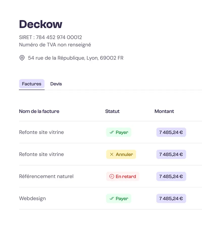 Dossier client avec Selki