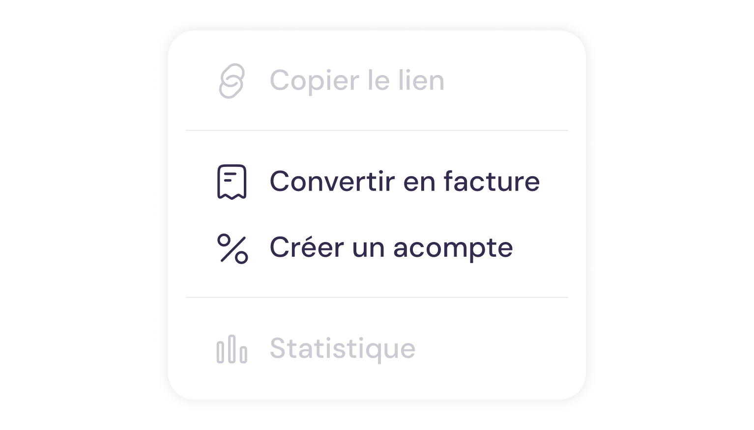 Convertir en acompte en 1 clic