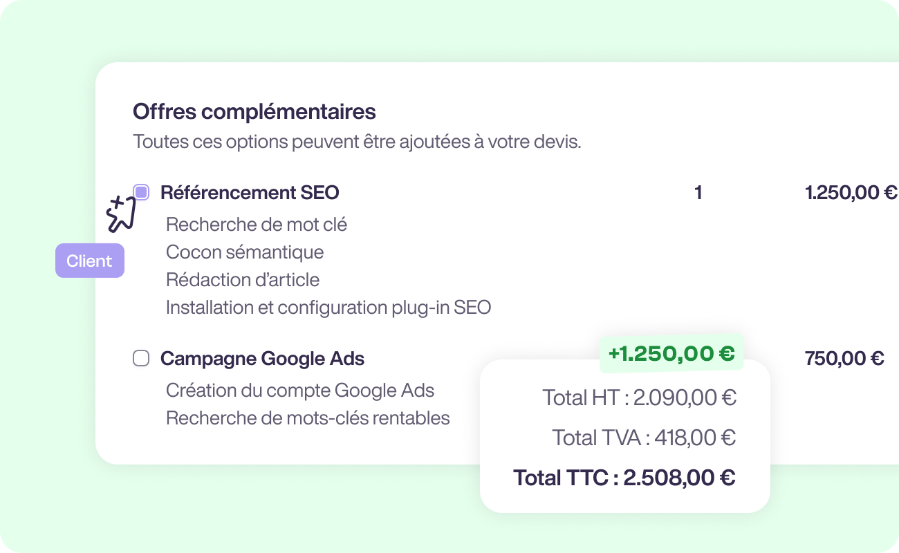 Logiciel de facturation avec services complémentaires