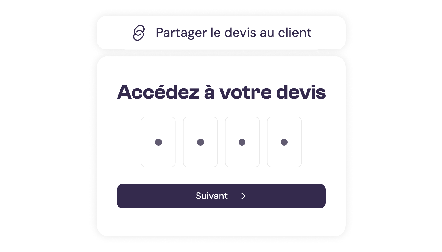 Le logiciel de facturation pour les indépendants 13 Partagez vos devis en un clic grâce à un lien unique protégé par un code d’accès.