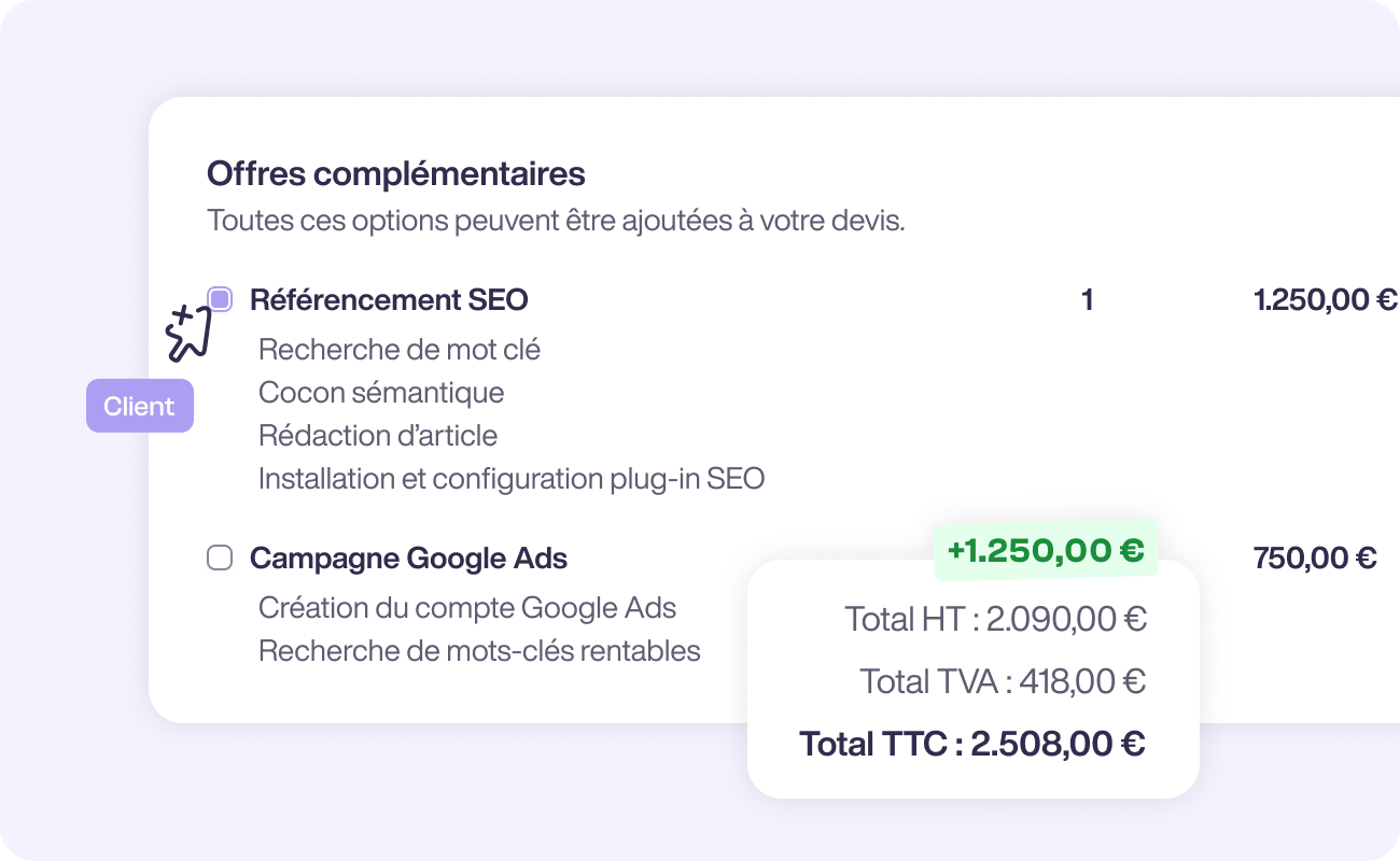 Logiciel de facturation avec services complémentaires