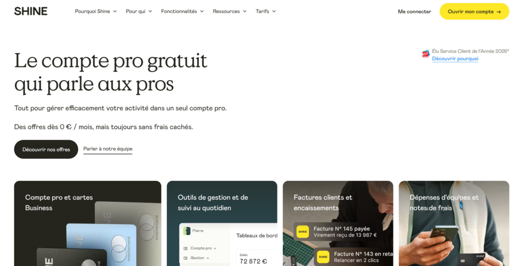 Les 3 meilleures alternatives à Tiime 5 Site internet Shine